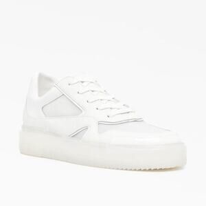Stuart Weitzman Brooklyn Leather Sneakers White Size 9B